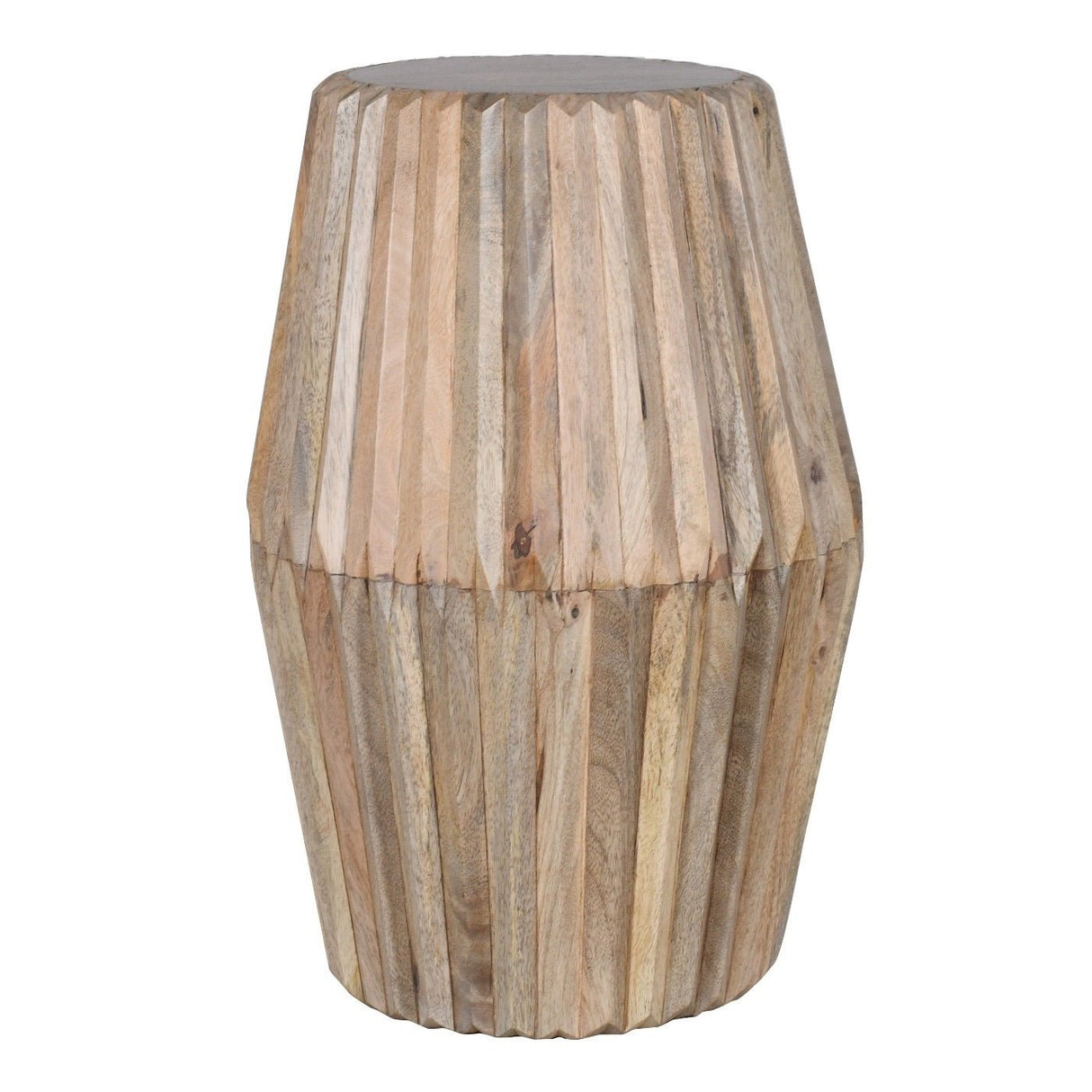 Hudson Carved Mango Wood Round Side Table - Indian Hub
