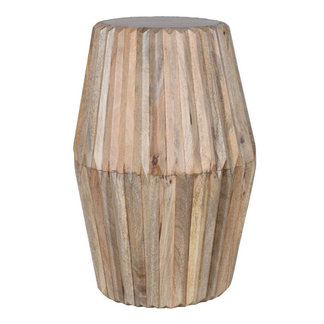 Hudson Carved Mango Wood Round Side Table - Indian Hub