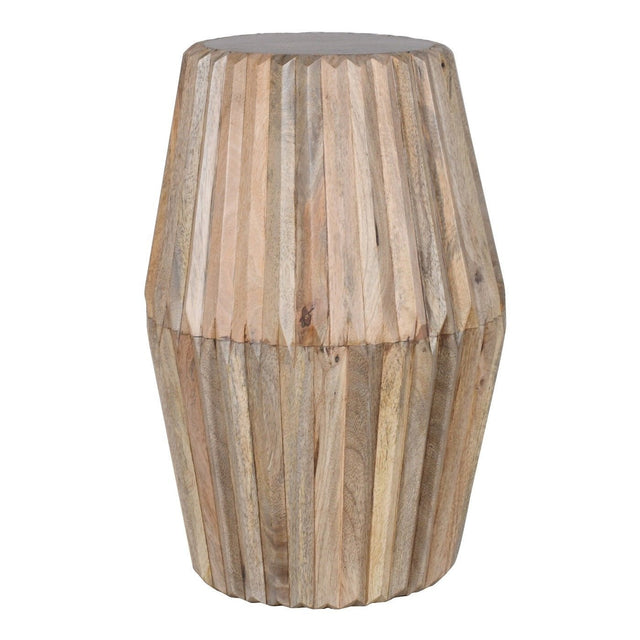 Hudson Carved Mango Wood Round Side Table - Indian Hub