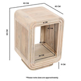 Hudson Carved Mango Wood Square Side Table - Indian Hub