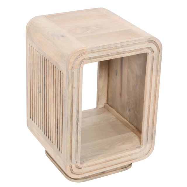 Hudson Carved Mango Wood Square Side Table - Indian Hub