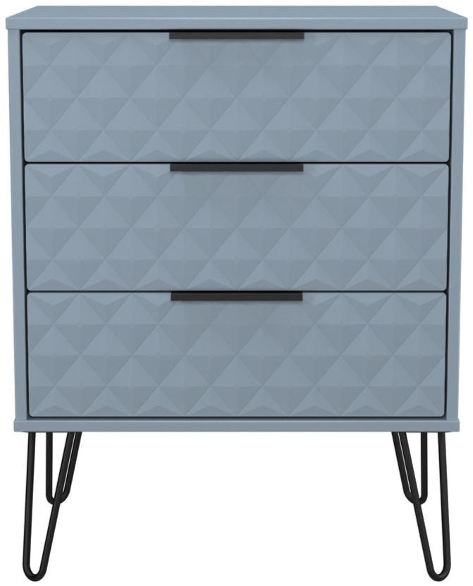 Harlequin 3 Drawer Midi Chest with Black Hairpin Legs
