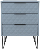 Harlequin 3 Drawer Midi Chest with Black Hairpin Legs