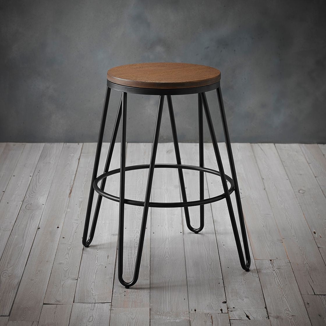 Ikon Bar Stool with Black Hairpin Legs - LPD