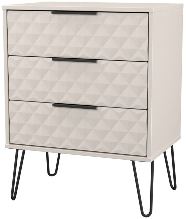 Harlequin 3 Drawer Midi Chest with Black Hairpin Legs