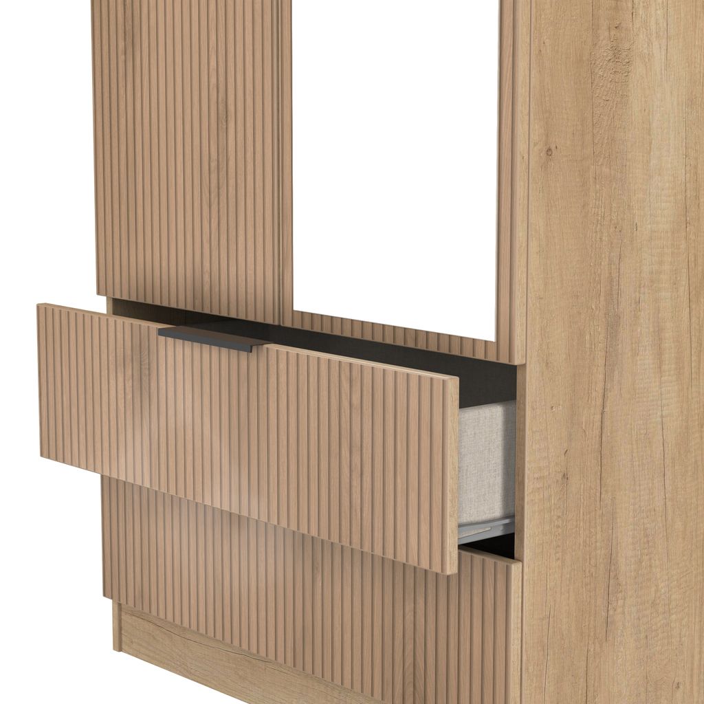 Java Mirrored 2 Drawer 2 Door Double Wardrobe