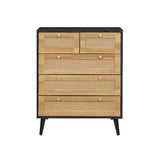 Manila Rattan 3 Piece Bedroom Set with 2 Door Wardrobe, Bedside Table & Chest of 3+2 Drawers