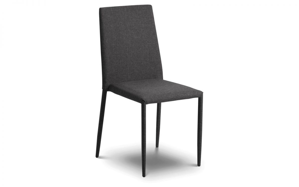 Jazz Pair of Slate Grey Fabric Dining Chairs