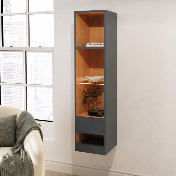 Leon Tall Shelf Unit with LED Lighting