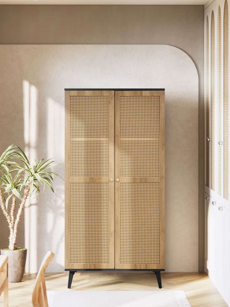 Manila Rattan 2 Door Double Wardrobe