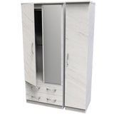 Avon Mirrored 2 Drawer 3 Door Triple Wardrobe