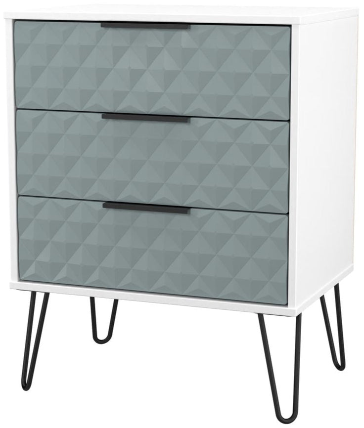 Harlequin 3 Drawer Midi Chest with Black Hairpin Legs