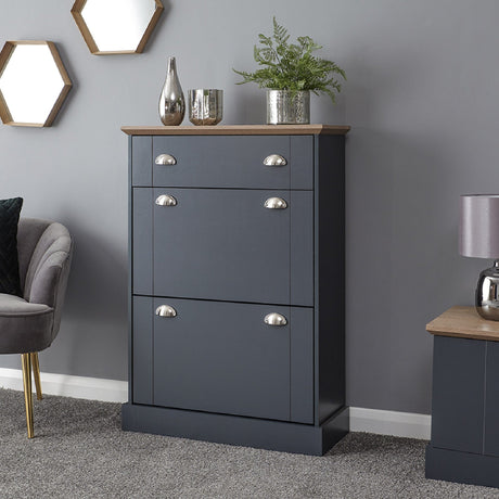 Kendal 2 Door 1 Drawer Deluxe Shoe Cabinet - GFW