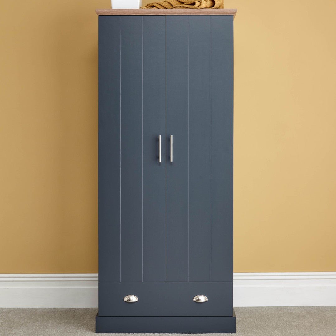 Kendal 2 Door 1 Drawer Double Wardrobe - GFW