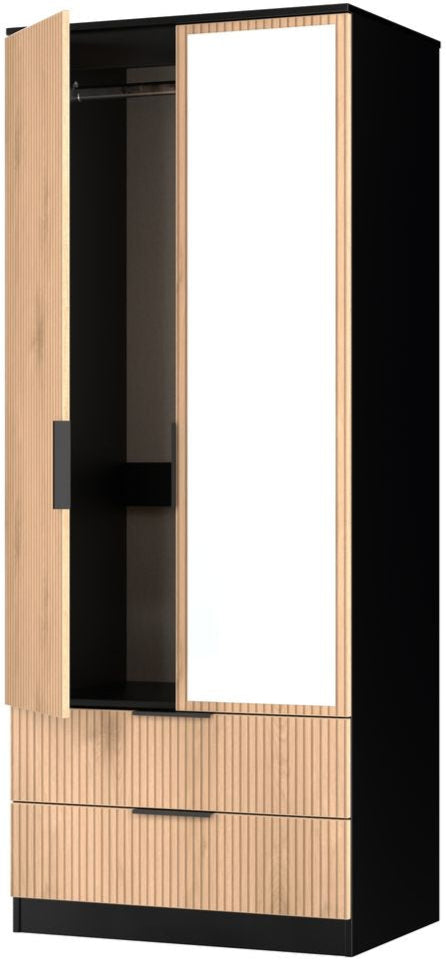 Java Mirrored 2 Drawer 2 Door Double Wardrobe