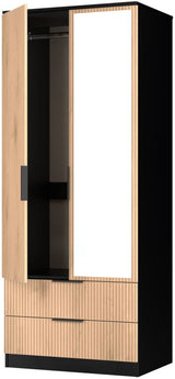 Java Mirrored 2 Drawer 2 Door Double Wardrobe