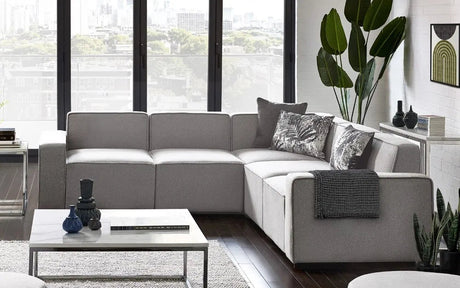Lago Combination Linen Corner Sofa - Julian Bowen