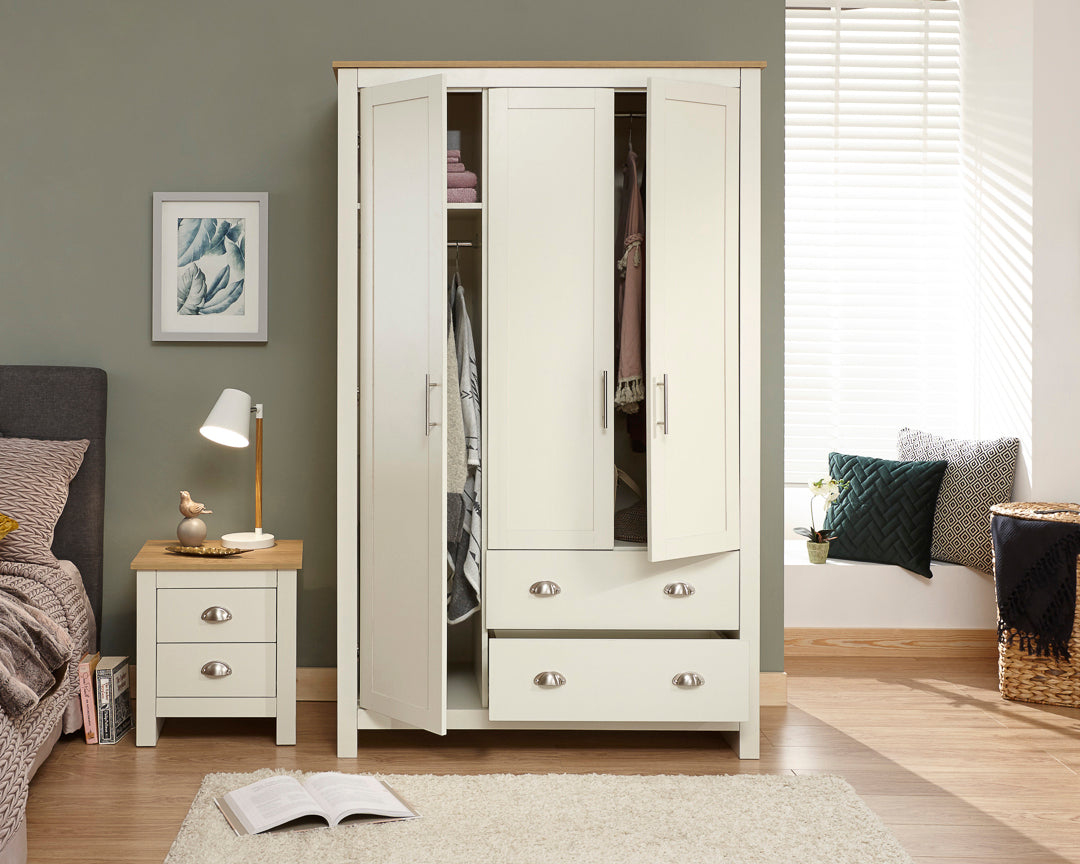 Lancaster 3 Door 2 Drawer Triple Wardrobe