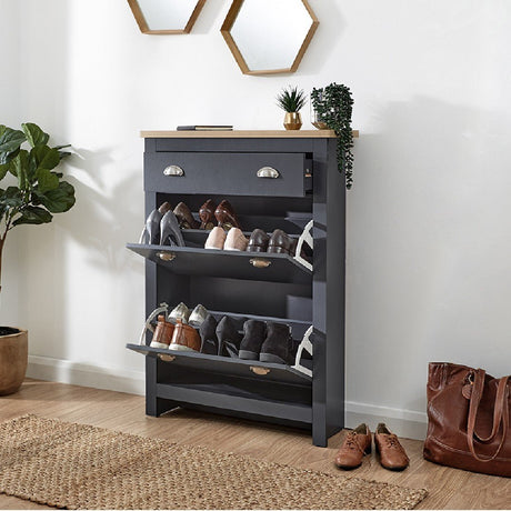 Lancaster 2 Door 1 Drawer Shoe Cabinet - GFW