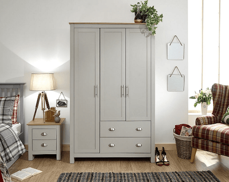 Lancaster 3 Door 2 Drawer Triple Wardrobe - GFW