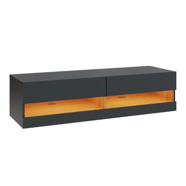 Leon 120cm Wall TV Unit with LED Lighting - GFW