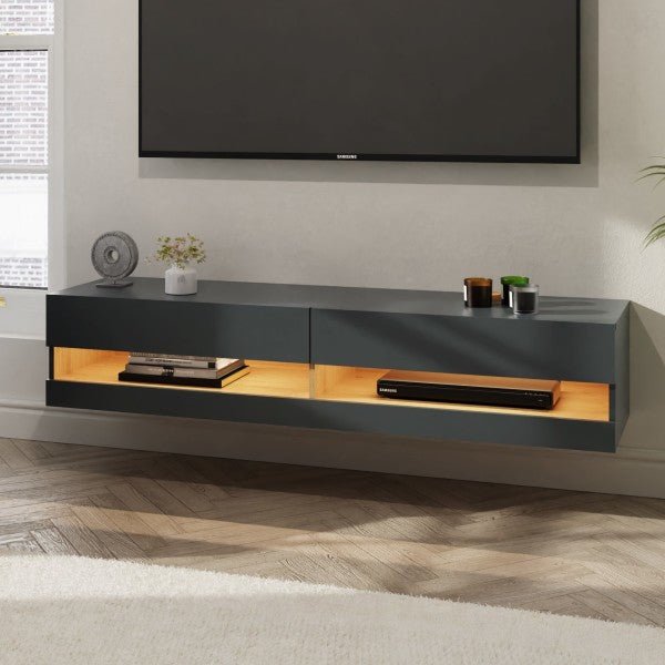 Leon 150cm Wall TV Unit with LED Lighting - GFW