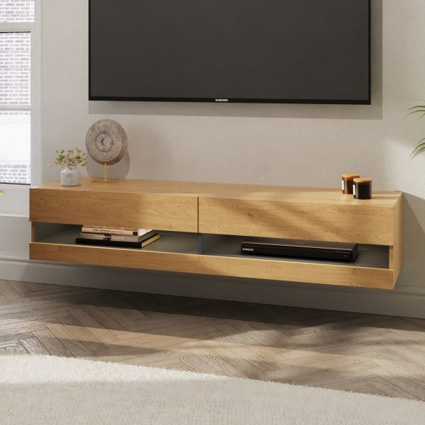 Leon 150cm Wall TV Unit with LED Lighting - GFW
