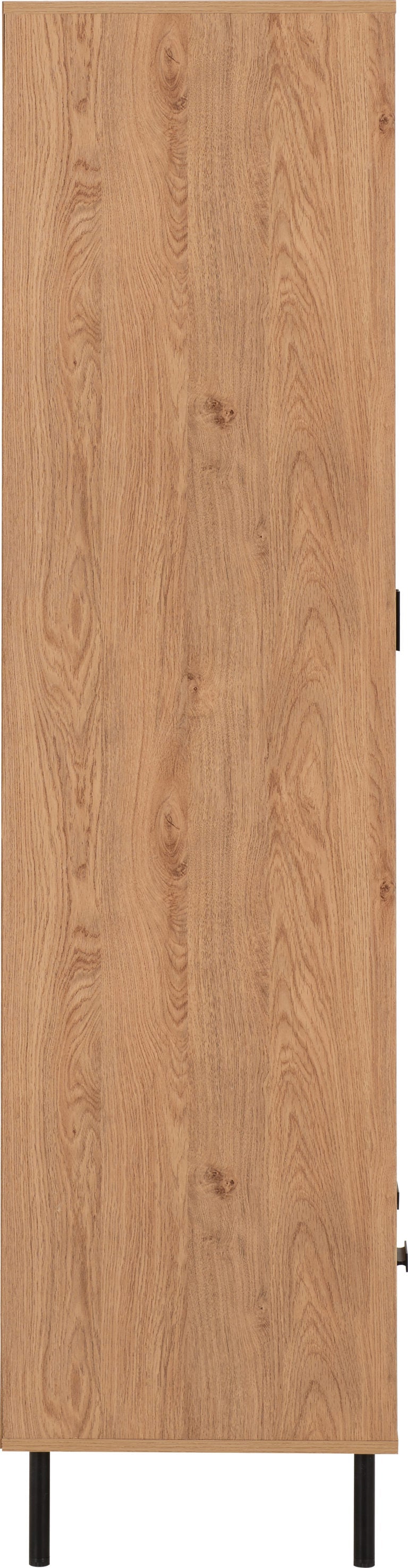 Leon Herringbone Retro 2 Door 1 Drawer Wardrobe - Seconique