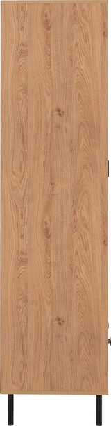 Leon Herringbone Retro 2 Door 1 Drawer Wardrobe - Seconique
