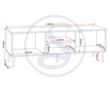 Leon Herringbone Retro 2 Door TV Unit - Seconique