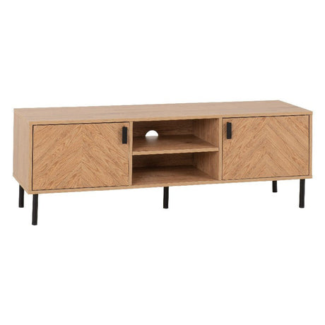 Leon Herringbone Retro 2 Door TV Unit - Seconique