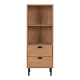 Leon Herringbone Retro 2 Drawer 2 Shelf Cabinet - Seconique