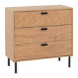 Leon Herringbone Retro 3 Drawer Chest - Seconique