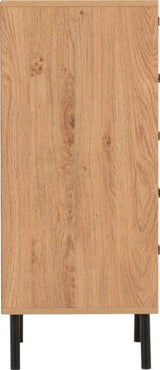 Leon Herringbone Retro 5 Drawer Narrow Chest - Seconique