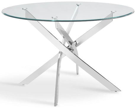 Lily 100cm Round Glass Dining Table - TGC