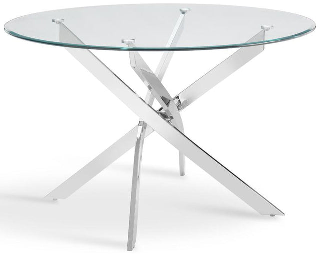 Lily 100cm Round Glass Dining Table - TGC