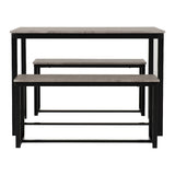 Lincoln Space Saving Dining Set with 2 Benches - Seconique