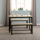 Lincoln Space Saving Dining Set with 2 Benches - Seconique