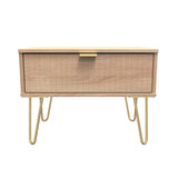 Linear 1 Drawer Midi Chest with Gold Hairpin Legs - Welcome Furniture