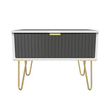 Linear 1 Drawer Midi Chest with Gold Hairpin Legs - Welcome Furniture