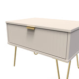 Linear 1 Drawer Midi Chest with Gold Hairpin Legs - Welcome Furniture