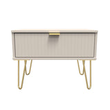Linear 1 Drawer Midi Chest with Gold Hairpin Legs - Welcome Furniture