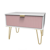 Linear 1 Drawer Midi Chest with Gold Hairpin Legs - Welcome Furniture