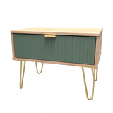 Linear 1 Drawer Midi Chest with Gold Hairpin Legs - Welcome Furniture