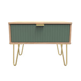 Linear 1 Drawer Midi Chest with Gold Hairpin Legs - Welcome Furniture