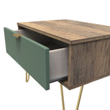 Linear 1 Drawer Midi Chest with Gold Hairpin Legs - Welcome Furniture