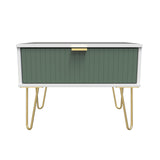 Linear 1 Drawer Midi Chest with Gold Hairpin Legs - Welcome Furniture