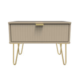 Linear 1 Drawer Midi Chest with Gold Hairpin Legs - Welcome Furniture