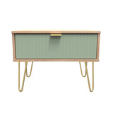 Linear 1 Drawer Midi Chest with Gold Hairpin Legs - Welcome Furniture