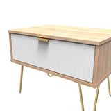 Linear 1 Drawer Midi Chest with Gold Hairpin Legs - Welcome Furniture